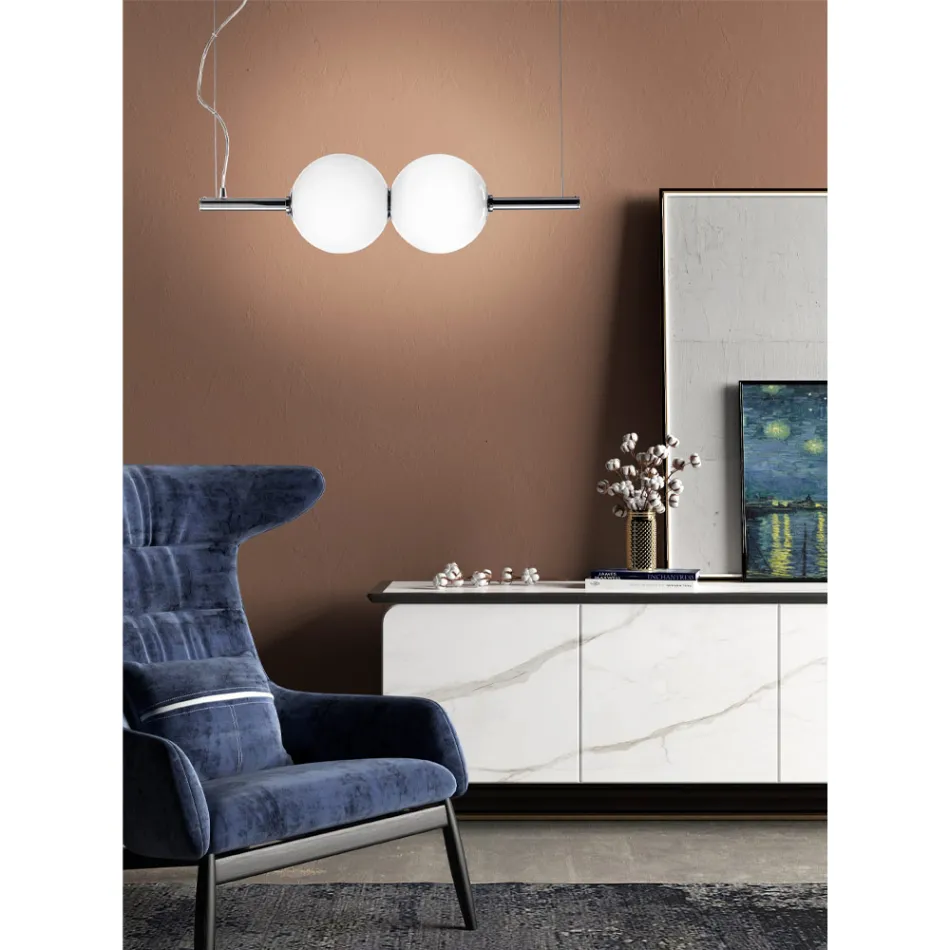 Lampe à Suspension en Verre Vénitien Soufflé à la Main - Jupiter Viadurini