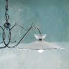 Lampe Suspendue Linéaire 2 Lumières Céramique Effet Broderie Artisanale - Ravenna Viadurini