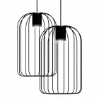Lampe suspendue moderne avec structure en fil métallique fabriquée en Italie - Cage Viadurini