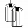 Lampe suspendue moderne avec structure en fil métallique fabriquée en Italie - Cage