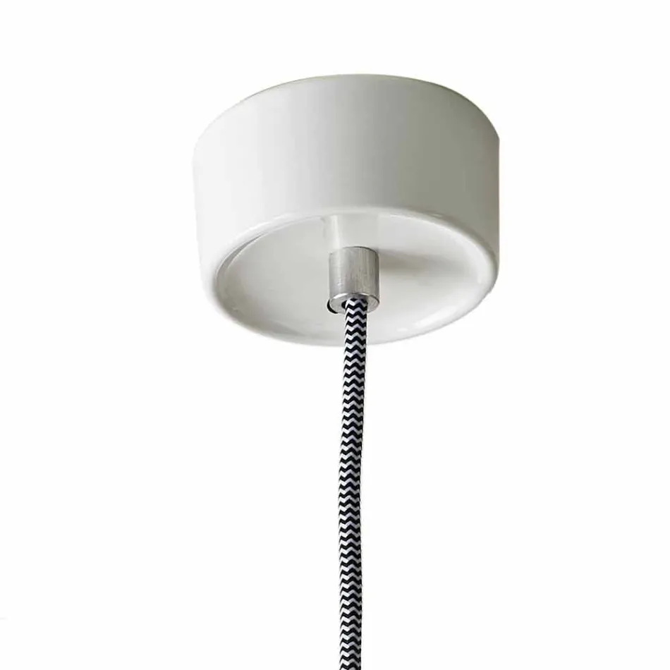 Lampe à suspension moderne en céramique et aluminium fabriqué en Italie, Asie Viadurini