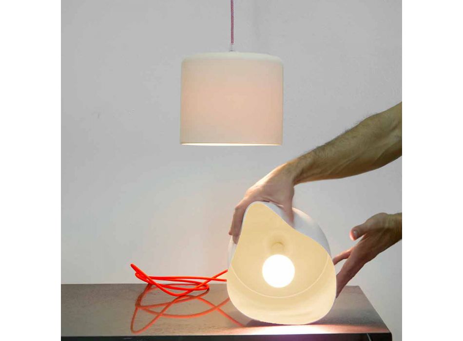 Lampe à suspension moderne In-es.artdesign Candle 2 en laprène coloré Viadurini