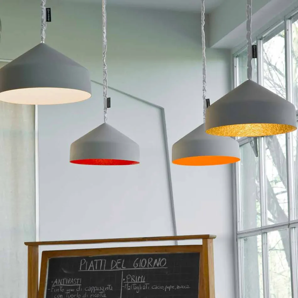 Lampe suspension contemporaine In-es.artdesign Cyrcus Painted cement Viadurini