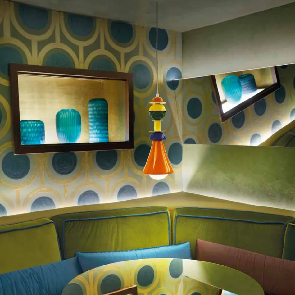 Suspension multicolore Slide Otello Suspension en aluminium fabriquée en Italie Viadurini