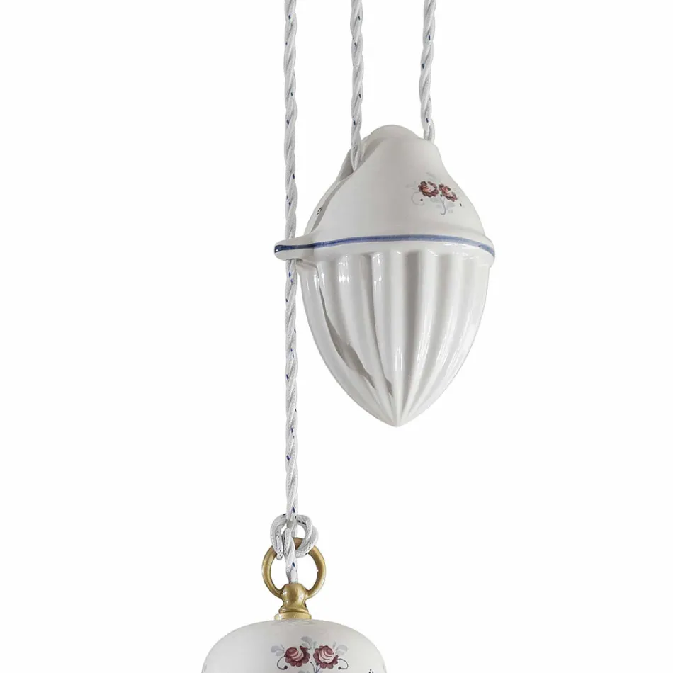 Lampe suspendue en céramique fabriquée à la main en céramique et fer - Rome Viadurini