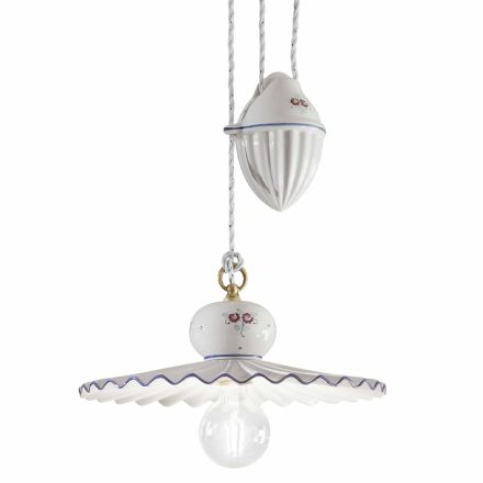 Lampe suspendue en céramique fabriquée à la main en céramique et fer - Rome Viadurini
