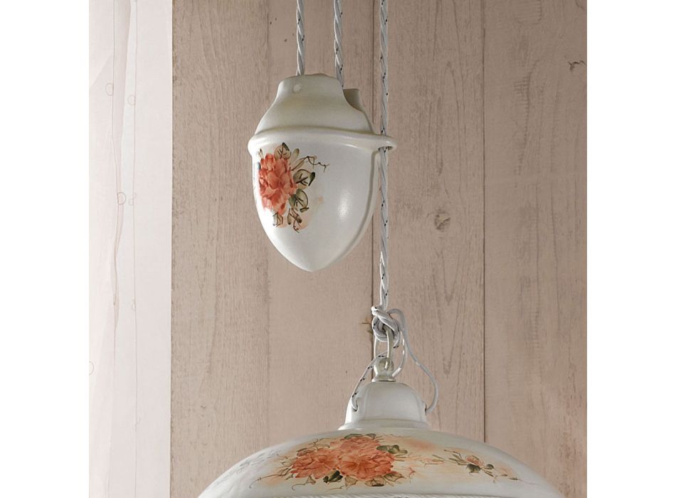 Lampe suspendue Ups and Downs en céramique faite à la main perforée peinte - Verona Viadurini