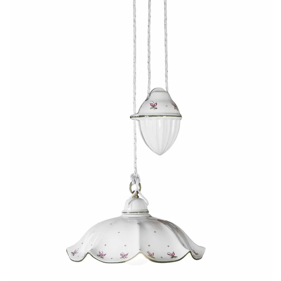 Suspension Ups and Down en céramique ondulée décorée à la main - Belluno Viadurini