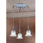 Suspension ronde en fer, verre, céramique peinte à la main - Ferrara Viadurini