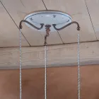 Suspension ronde en fer, verre, céramique peinte à la main - Ferrara Viadurini