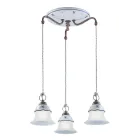 Lampe suspendue ronde en fer, verre, céramique peinte à la main - Ferrara Viadurini
