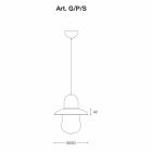 Lampe Suspension Vintage avec Reflecteur en Laiton - Guinguette Aldo Bernardi Viadurini