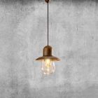 Lampe Suspension Vintage avec Reflecteur en Laiton - Guinguette Aldo Bernardi Viadurini