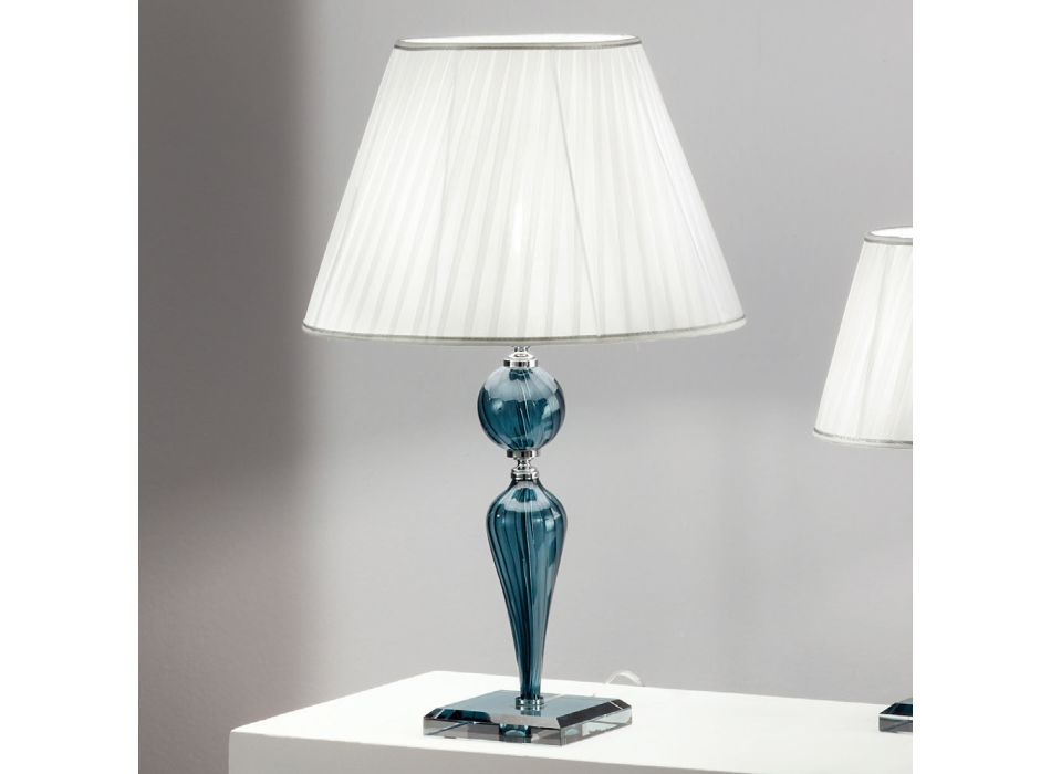Lampe de table classique en verre et métal Rigaton faits à la main - Fievole Viadurini