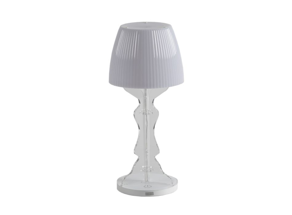 Lampe de Table en Cristal Acrylique Chapeau Prismatique Coloré - Amiglia Viadurini
