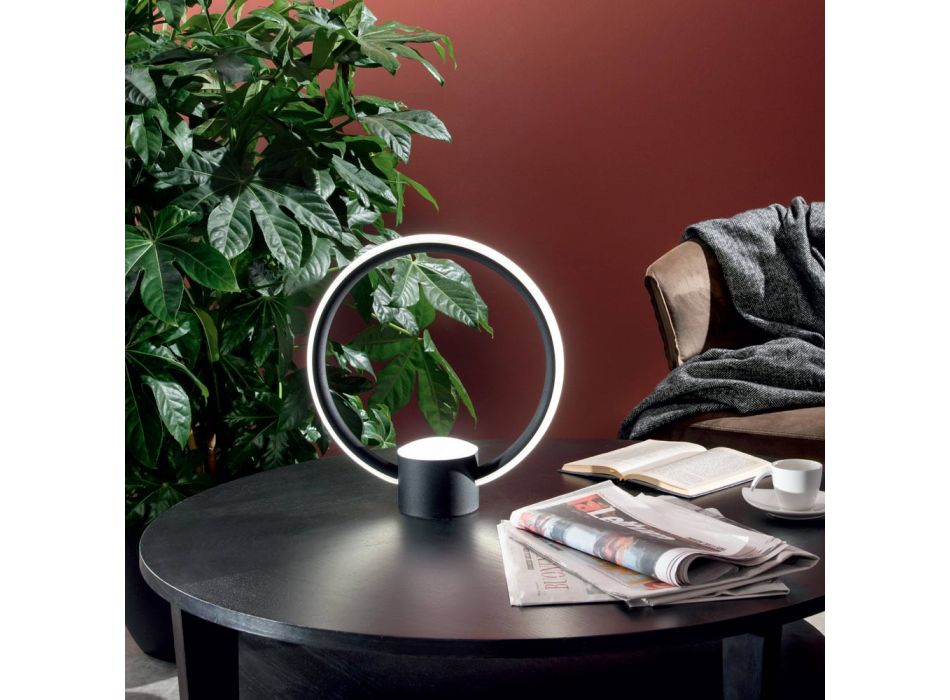 Lampe de table LED moderne en métal avec diffuseur en polymère - Lumina Viadurini