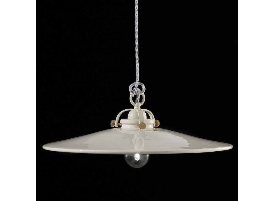 Lampe Vintage en poli suspension céramique et vis dorées Betty Viadurini
