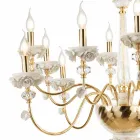 Lustre classique à 12 lumières en porcelaine et verre soufflé de luxe - Eteria Viadurini