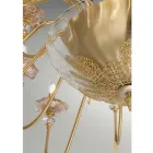 Lustre classique à 12 lumières en verre, cristal et métal de luxe - Flandre Viadurini