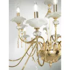 Lustre classique à 12 lumières en verre, cristal et métal de luxe - Flandre Viadurini