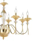 Lustre classique à 12 lumières en verre, cristal et métal de luxe - Flandre Viadurini