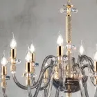 Lustre classique 12 lumières en verre italien fait à la main - Similo Viadurini