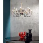 Lustre classique 12 lumières en verre italien fait à la main - Similo Viadurini