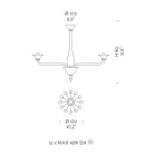 Lustre 12 Lumières en Verre de Venise Blanc et Métal Chromé - Ismail Viadurini