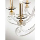 Lustre à 12 lumières en verre soufflé et cristal de luxe classique - Cassea Viadurini