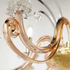 Lustre à 12 lumières en verre soufflé et cristal de luxe classique - Cassea Viadurini