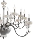 Lustre Classique 18 Lumières en Porcelaine et Verre Soufflé de Luxe - Eteria Viadurini