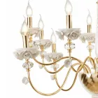 Lustre Classique 18 Lumières en Porcelaine et Verre Soufflé de Luxe - Eteria Viadurini