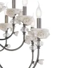 Lustre Classique 18 Lumières en Porcelaine et Verre Soufflé de Luxe - Eteria Viadurini