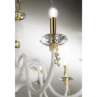 Lustre classique à 18 lumières en verre soufflé et détails faits à la main - Phaedra Viadurini