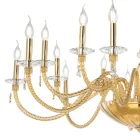 Lustre classique à 18 lumières en verre soufflé et détails faits à la main - Phaedra Viadurini