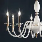 Lustre classique à 18 lumières en verre soufflé et détails faits à la main - Phaedra Viadurini