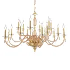 Lustre classique à 18 lumières en verre soufflé et détails faits à la main - Phaedra Viadurini