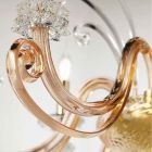 Lustre 18 lumières en verre soufflé et cristal de luxe classique - Cassea Viadurini