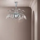 Lustre 21 Lumières en Verre de Venise Artisanal et Métal - Jason Viadurini