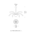 Lustre 21 Lumières en Verre de Venise Artisanal et Métal - Jason Viadurini