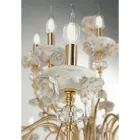 Lustre Classique 24 Lumières en Porcelaine et Verre Soufflé de Luxe - Eteria Viadurini
