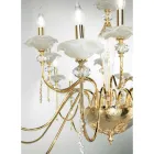 Lustre Classique 24 Lumières en Verre, Cristal et Métal de Luxe - Flandre Viadurini