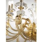 Lustre 24 lumières en verre soufflé et cristal de luxe classique - Cassea Viadurini