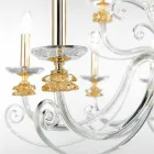 Lustre 24 lumières en verre soufflé et cristal de luxe classique - Cassea Viadurini