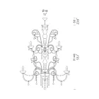 Lustre 27 lumières en verre vénitien fait à la main en Italie - Florentin Viadurini