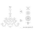 Lustre artisanal 28 lumières en verre vénitien bleu et métal - Foscarino Viadurini