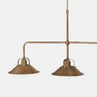 Lustre 3 Lumières en Laiton Design Vintage Fabriqué en Italie - Cascina par Il Fanale Viadurini