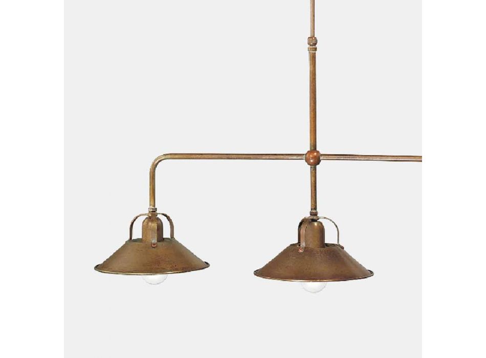 Lustre 3 Lumières en Laiton Design Vintage Fabriqué en Italie - Cascina par Il Fanale Viadurini