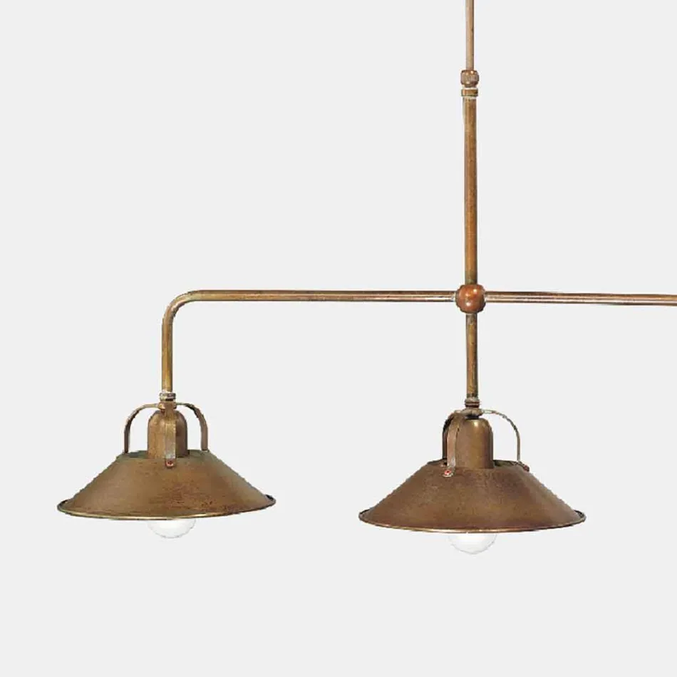 Lustre 3 Lumières en Laiton Design Vintage Fabriqué en Italie - Cascina par Il Fanale Viadurini