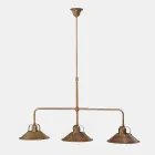 Lustre 3 Lumières en Laiton Design Vintage Fabriqué en Italie - Cascina par Il Fanale Viadurini